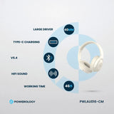 Powerology Hybrid ANC Headphone - 600mAh / Cream