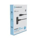 كابل Powerology MFI المضفر 2 في 1 C94 - من النوع C / Lightning / 1.2 متر / أسود