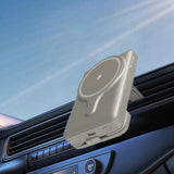 Powerology Power Bank With Magnetic Wireless Charger Car Mount - 5000mAh / USB / Type-C - Titanium