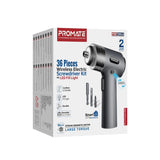 Promate 36-Pieces Wireless Electric Screwdriver Kit with LED Fill Light