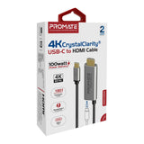 Promate 4K CrystalClarity USB-C to HDMI Cable