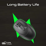 Promate EZGrip Ergonomic Wireless Mouse Black
