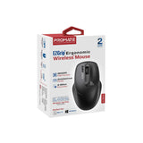 Promate EZGrip Ergonomic Wireless Mouse Black