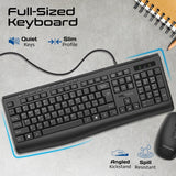 Promate ErgoComfort Wired Keyboard with Media Keys and 2400 DPI Mouse