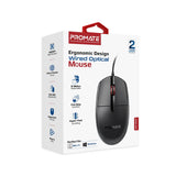 Promate Ergonomic Design Wired Optical Mouse