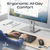 Promate Ergonomic Wireless Keyboard with Silent Keys and 5000DPI Mouse
