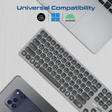 Promate Full-Size Triple-Mode Slim Wireless Keyboard w/ Scissor Keys, & Multi-Device Connectivity