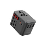 Promate TripMate-GaN65 Power Delivery GaNFast Travel Adapter - 65W / USB-A / USB-C / Black