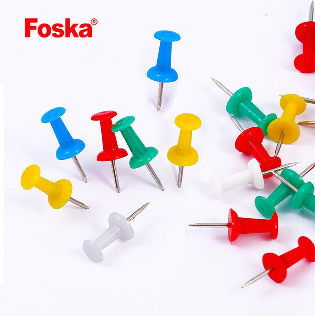 Push Pins 100Pcs Foska -Pl10-100X-Pins And Clips-Foska-Star Light Kuwait