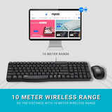 Rapoo X1800S Wireless Multimedia Keyboard & Optical Mouse AR - Black