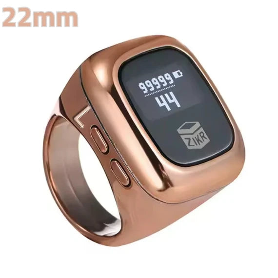 Rechargeable Digital Tasbih Ring with Five Counting Digits 22mm - Rose ...