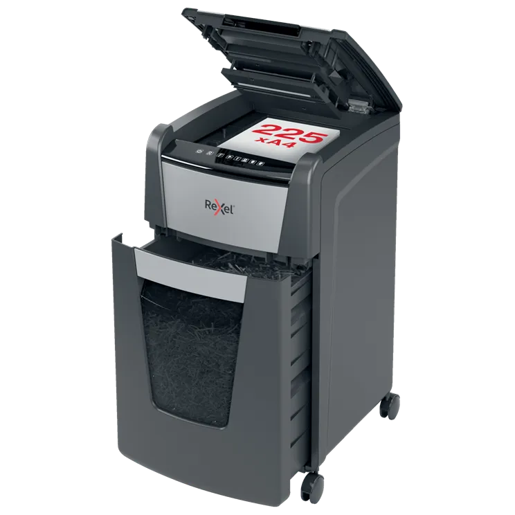 Rexel Paper Machine Rexel Optimum AutoFeed+ 225X Automatic Cross Cut Paper Shredder P4 ...