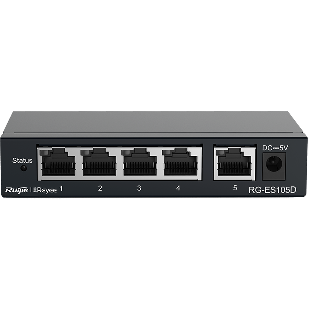 Reyee 5 Ports 10/100Base-T Ethernet Switch Steel Case Rg-Es105D-Ruijie Switches-Ruijie-Star Light Kuwait