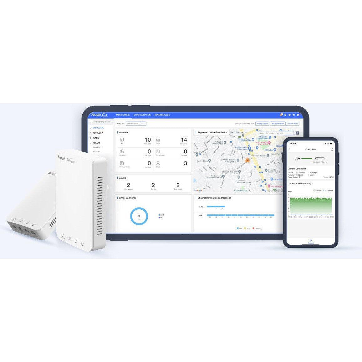 Reyee Wi-Fi 5 1267Mbps Wall-Mounted Access Point, Rg-Rap1200(P)-Rujie Switches-Ruijie-Star Light Kuwait