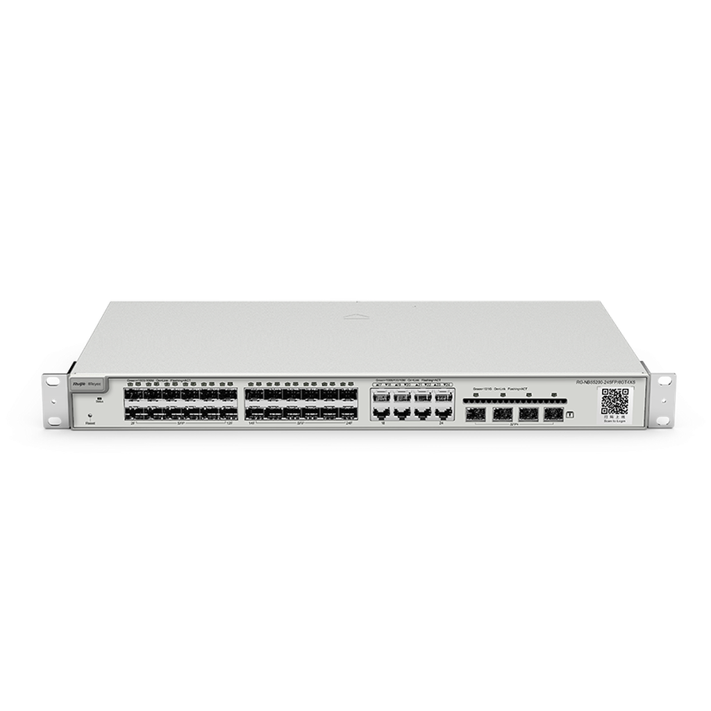 Rg-Nbs5200-24Sfp/8Gt4Xs 24 Sfp Ports (Sfp: 100/1000M Ports), 8 Combo 10/100/1000Base-T Ports, 4 Sfp+ 10Gbase-X Ports-Rujie Switches-Ruijie-Star Light Kuwait