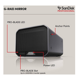 SanDisk 36TB Professional G-RAID MIRROR Thunderbolt 3 USB-C HDD, 260MB/s