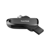 محرك أقراص SanDisk للهواتف التي تعمل بنظام Android - سعة 128 جيجابايت / سرعة تصل إلى 100 ميجابايت/ثانية / منفذ USB من النوع C / منفذ USB من النوع A / أسود