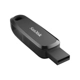 محرك أقراص SanDisk للهواتف التي تعمل بنظام Android - سعة 128 جيجابايت / سرعة تصل إلى 100 ميجابايت/ثانية / منفذ USB من النوع C / منفذ USB من النوع A / أسود