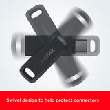 SanDisk Ultra Dual Drive Go Flash Drive - 512GB / Up to 400MB/s / USB 3.2 Gen 1 / Type-C / Black