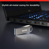 SanDisk Ultra Luxe Flash Drive - 128GB / Up to 400 MB/s / USB 3.2 Gen 1 / Silver-SDCZ74-128G-G46