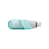 محرك أقراص فلاش SanDisk iXpand Flip - سعة 128 جيجابايت / منفذ USB 3.1 من الجيل الأول / منفذ Lightning / لون النعناع المثلج