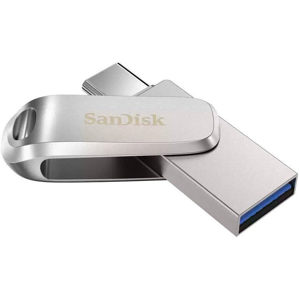 Sandisk Ultra Dual Drive Luxe Flash Drive – 128Gb/ 150Mb/S/ Usb 3.1 Gen 1/ Type-C/ Silver-Usb Drive-SanDisk-Star Light Kuwait