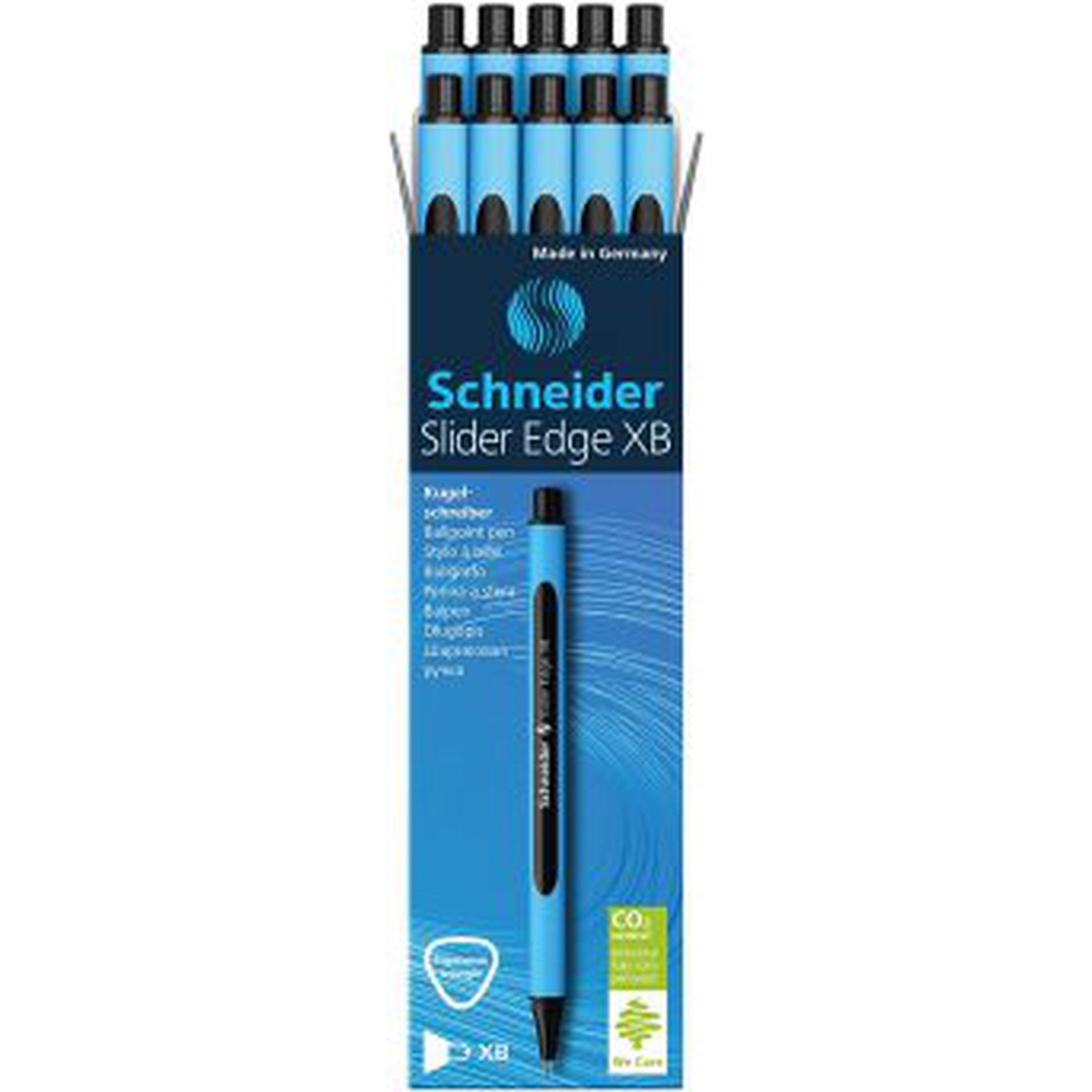 Schneider Slider Edge Xb Ballpoint Pen Blue Box Of 10 Pens-Pens-Schneider-Black-Star Light Kuwait