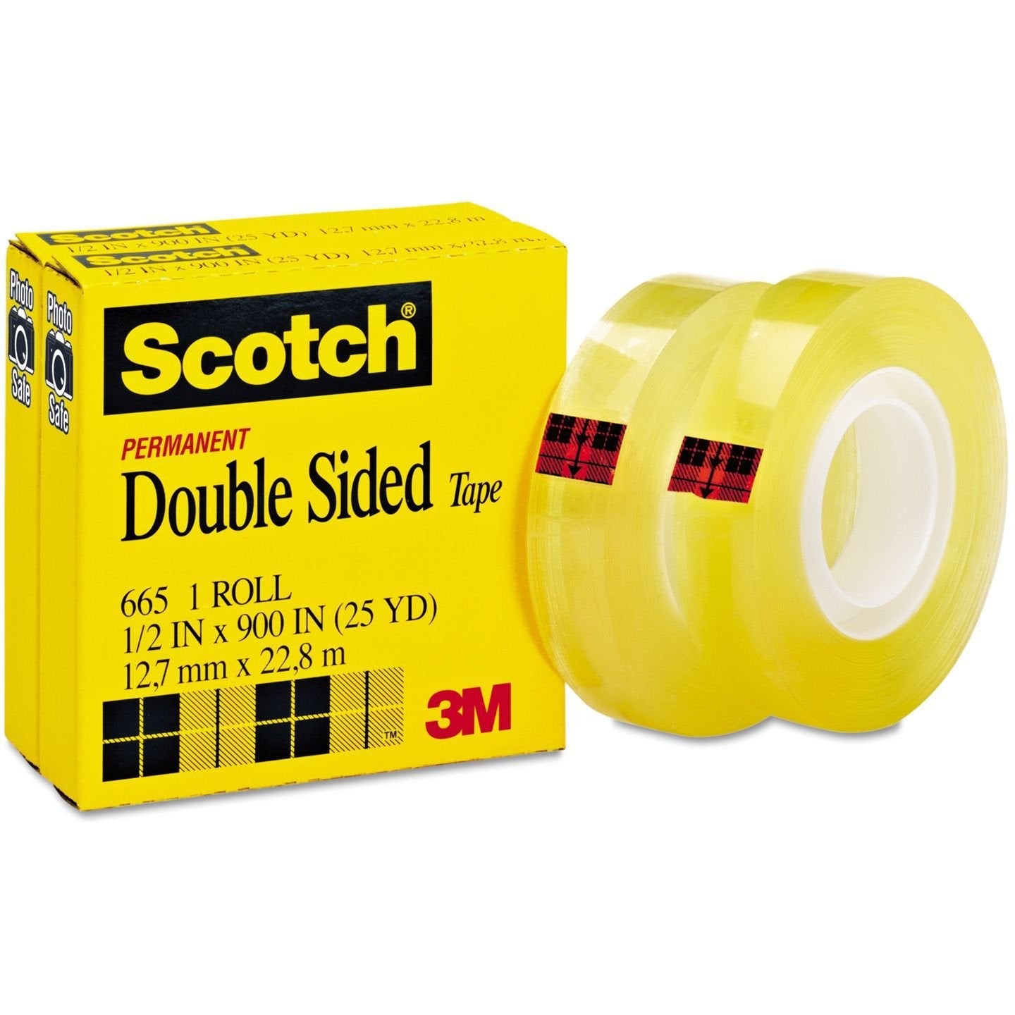 Scotch Double Sided Tape, 1/2" X 25Yds Small Core-Tapes And Adhesives-Other-Star Light Kuwait