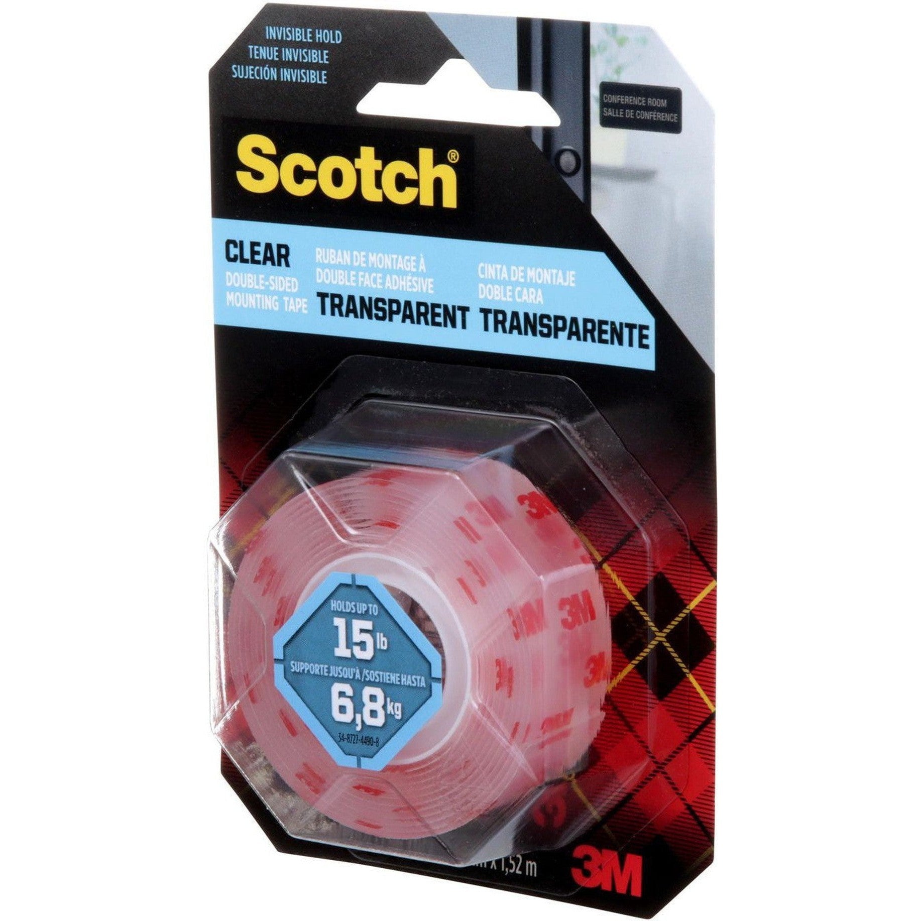 Scotch-Mount™ Clear Double-Sided Mounting Tape 410H, 1 In X 60 In (2.54 ...