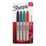 Sharpie Permanent Marker Set 4 Color Pack Fine Tip