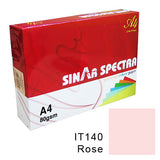 Sinar Spectra Colour Paper A4 80 Gsm IT 140 Rose Colour