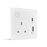 Smart Single Wallmount Socket With USB WI-Fi - White
