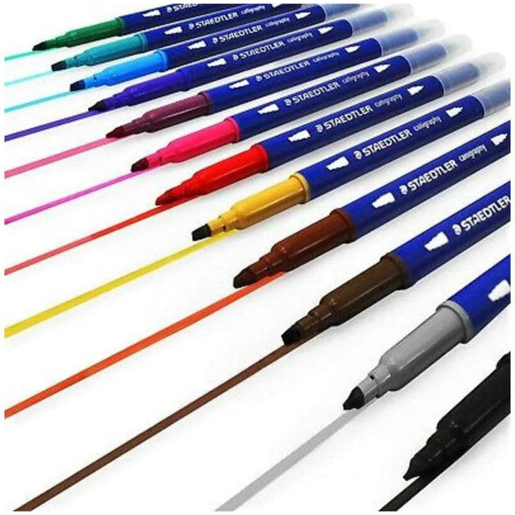 Staedtler 12 Double Ended Calligraphy Pens-Pens-Staedtler-Star Light Kuwait