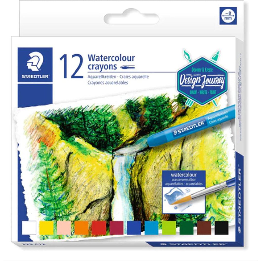 Staedtler 12 Watercolor Crayons-Drawing And Coloring-Staedtler-Star Light Kuwait
