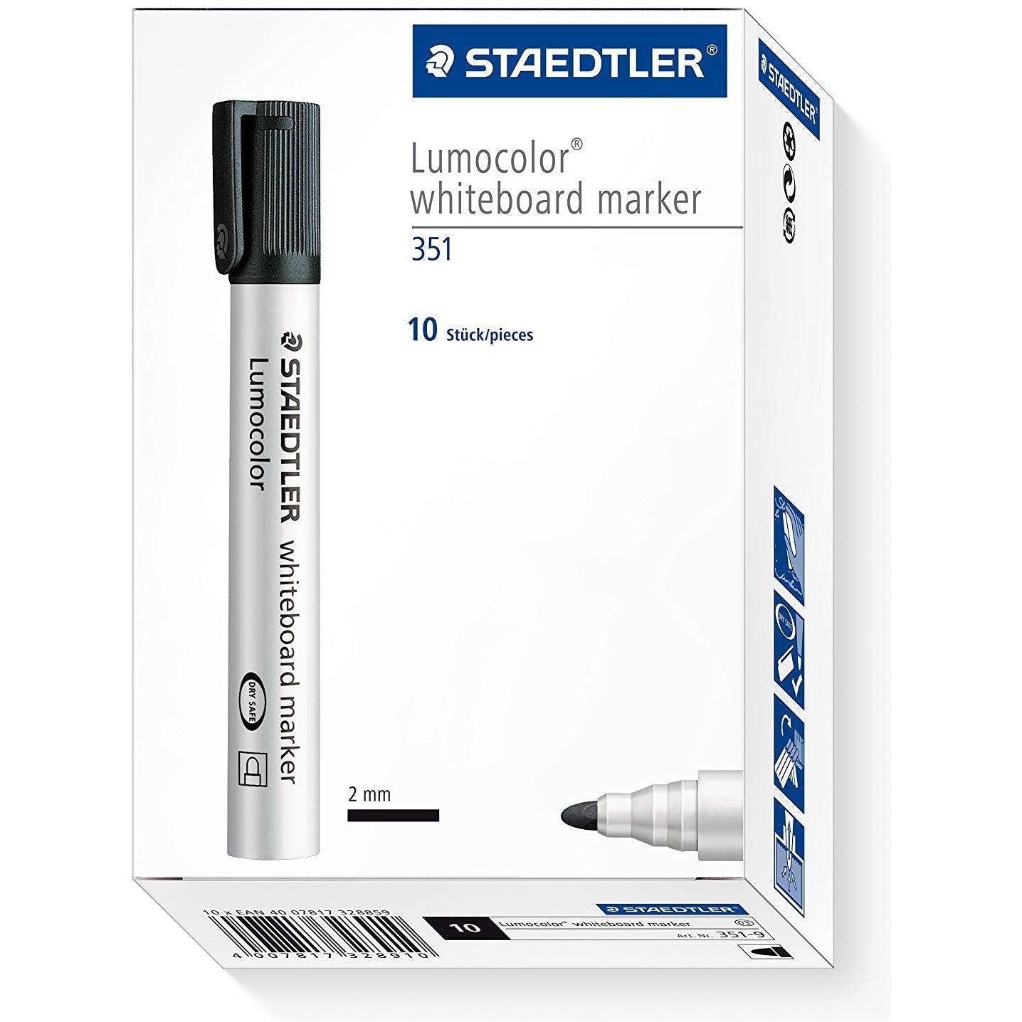 Staedtler Whiteboard Marker Bullet Tip 351-9-Pens-Staedtler-Star Light Kuwait