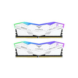 ذاكرة T-Force Delta Alpha RGB DDR5 6000 بسعة 32 جيجابايت (قطعتان × 16 جيجابايت) بيضاء CL38 1.25 فولت