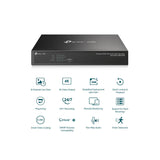 TP-LINK VIGI 8 Channel PoE+ Network Video Recorder - RJ-45 / USB 2.0 / SATA / Black