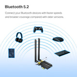 TP-Link (Archer TX50E) AX3000 Wi-Fi 6 Bluetooth 5.0 PCIe Adapter - 5GHz (2402 Mbps) / PCIe Adapter