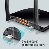 جهاز توجيه لاسلكي ثنائي النطاق 4G LTE من TP-Link طراز MR202 AC750