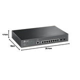 TP-Link (TL-SG3210) JetStream 8-Port Gigabit L2+ Managed Switch with 2 SFP Slots - 20Gbps / Micro-USB / LAN