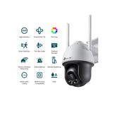 TP-Link (VIGI C540-W) VIGI 4MP Outdoor Full-Color Wi-Fi Pan Tilt Network Camera - 2560 X 1440 / LAN