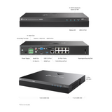 TP-Link VIGI NVR2008H-8MP VIGI 8 Channel PoE+ Network Video Recorder