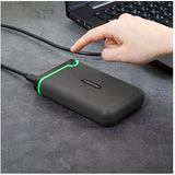 قرص صلب خارجي TRANSCEND STOREJET بسعة 2 تيرابايت ومنفذ USB 3.1 بحجم 2.5 بوصة (رمادي داكن)