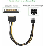 TV-out Cable 15 Pin SATA to 6-Pin PCI Express Card Power Cable