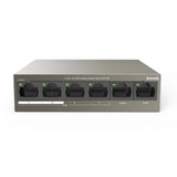 مفتاح Tenda TEF1106P-4 ذو 6 منافذ، 4 منافذ PoE + منفذان للوصلة الصاعدة، بقدرة 60 واط