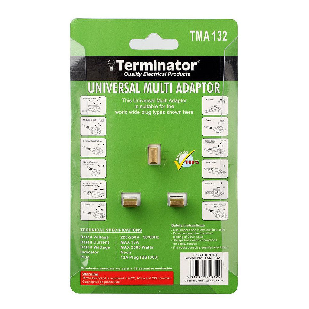 Terminator 3 Way Universal Multi Adaptor – Star Light Kuwait