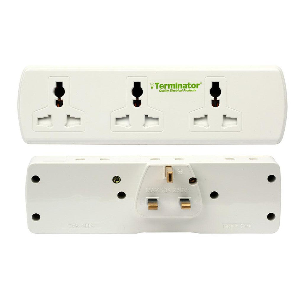 Terminator 6 Way Universal T Socket Multi Adaptor – Star Light Kuwait