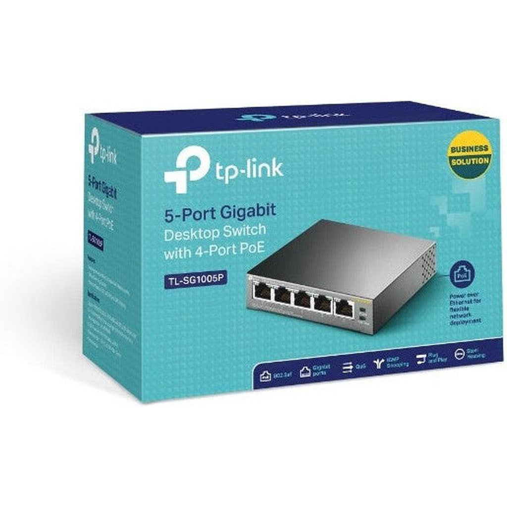 Tp-Link Tl-Sg1005P 5-Port Gigabit Desktop Switch With 4-Port Poe-Tp Link-TP Link-Star Light Kuwait