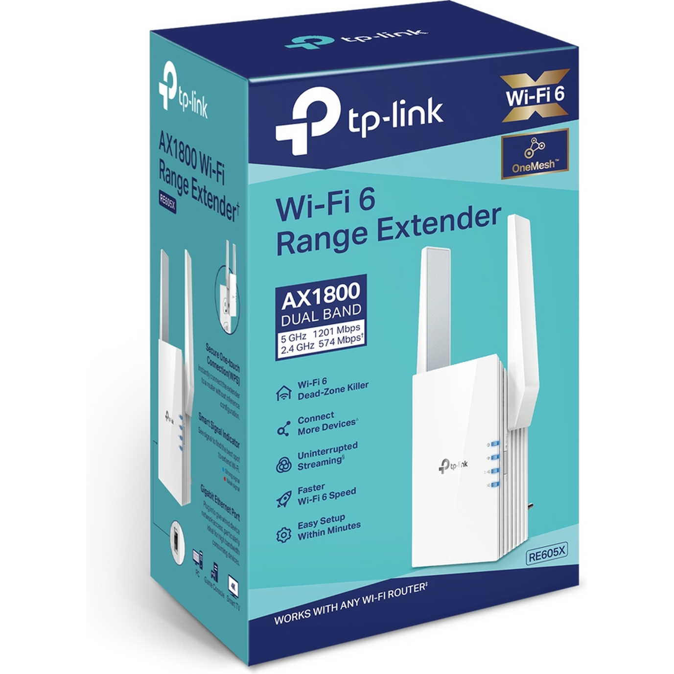 Tplink Re605X Wifi6 Ax1800 Wireless Range Extender-Routers Access Points-TP Link-Star Light Kuwait