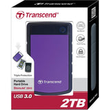 قرص صلب محمول Transcend StoreJet 25H3 Supreme مقاوم للصدمات بسعة 2 تيرابايت - بنفسجي